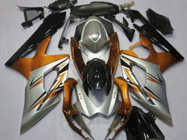 Orange Silver and Black 2005-2006 GSXR 1000 Motorcycle Fairing