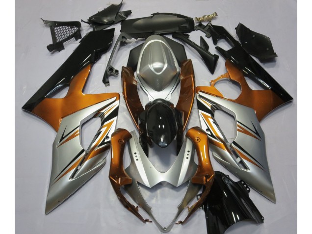 Orange Silver and Black 2005-2006 GSXR 1000 Motorcycle Fairing Orange Silver and Black 2005-2006 GSXR 1000 Motorcycle Fairing