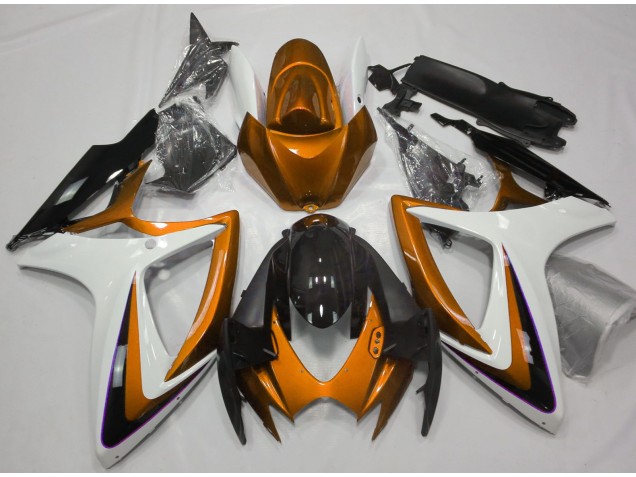 Orange & White Debadged 2006-2007 GSXR 600-750 Motorcycle Fairing Orange & White Debadged 2006-2007 GSXR 600-750 Motorcycle Fairing