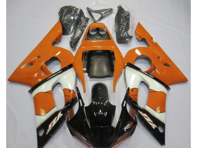Orange White and Black 1998-2002 R6 Motorcycle Fairing Orange White and Black 1998-2002 R6 Motorcycle Fairing