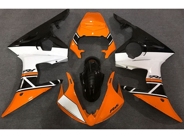 Orange White and Black 2003-2004 R6 Motorcycle Fairing Orange White and Black 2003-2004 R6 Motorcycle Fairing