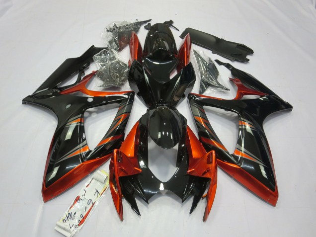 Orange and Black 2006-2007 GSXR 600-750 Motorcycle Fairing Orange and Black 2006-2007 GSXR 600-750 Motorcycle Fairing