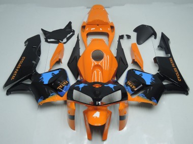 Orange and Black Splatter 2005-2006 CBR600RR Motorcycle Fairing