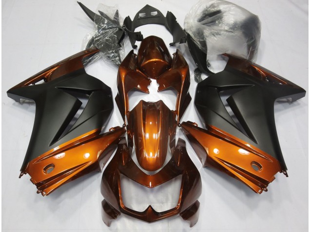 Orange and Matte Black 2008-2012 Ninja 250 Motorcycle Fairing Orange and Matte Black 2008-2012 Ninja 250 Motorcycle Fairing
