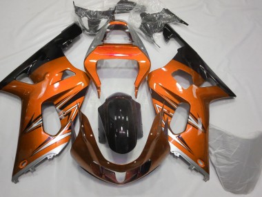 Orange and Silver 2001-2003 GSXR 600-750 Motorcycle Fairing