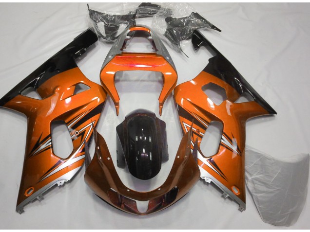 Orange and Silver 2001-2003 GSXR 600-750 Motorcycle Fairing Orange and Silver 2001-2003 GSXR 600-750 Motorcycle Fairing