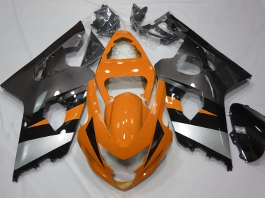 Orange and Silver 2004-2005 GSXR 600-750 Motorcycle Fairing