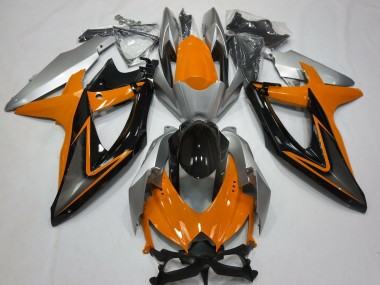 Orange and Silver 2008-2010 GSXR 600-750 Motorcycle Fairing
