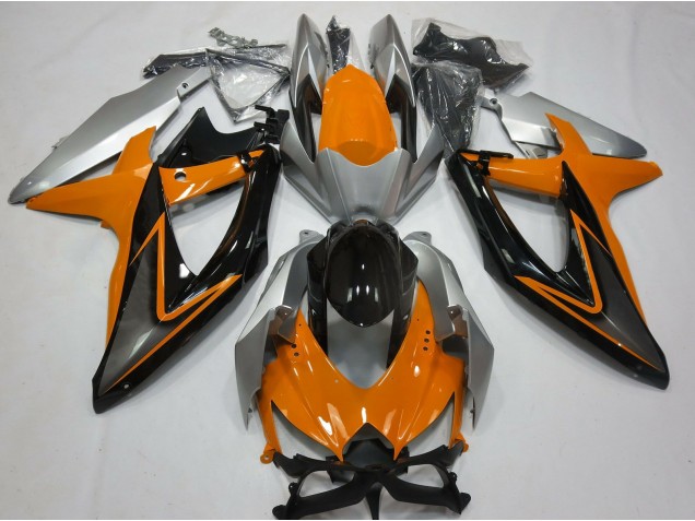 Orange and Silver 2008-2010 GSXR 600-750 Motorcycle Fairing Orange and Silver 2008-2010 GSXR 600-750 Motorcycle Fairing
