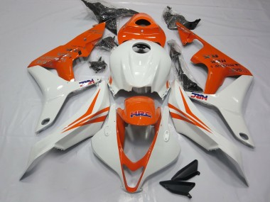 Orange and White HRC- CBR600RR 07-08 2007-2008 CBR600RR Motorcycle Fairing