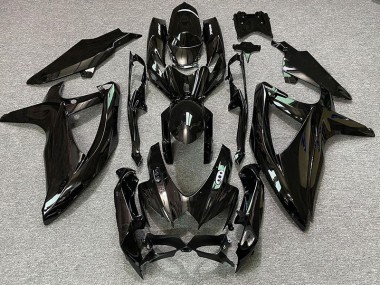 Gloss Black & White Logos 2008-2010 GSXR 600-750 Motorcycle Fairing