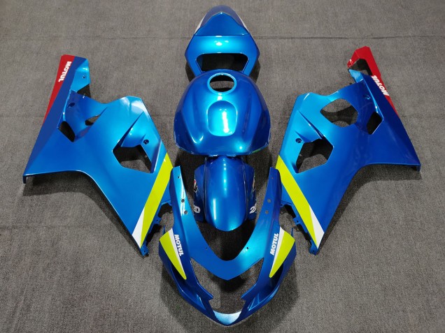 Pearl Blue Yellow 2004-2005 GSXR 600-750 Motorcycle Fairing Pearl Blue Yellow 2004-2005 GSXR 600-750 Motorcycle Fairing