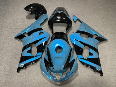 Pearl Light Blue and Black 2001-2003 GSXR 600-750 Motorcycle Fairing