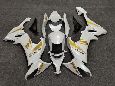 Pearl White & Gold 2008-2010 ZX10R Motorcycle Fairing