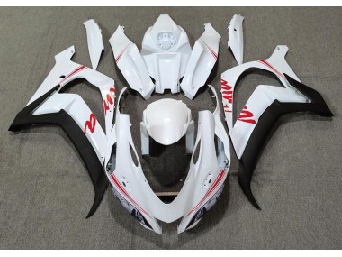 Pearl White & Red Logos 2016-2019 ZX10R Motorcycle Fairing
