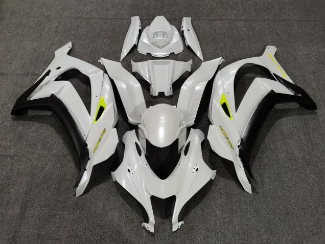 Pearl White & Yellow 2016-2019 ZX10R Motorcycle Fairing Pearl White & Yellow 2016-2019 ZX10R Motorcycle Fairing