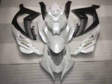 Pearl White and Green 2016-2019 ZX10R Motorcycle Fairing
