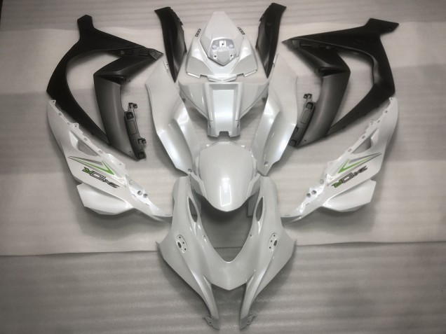 Pearl White and Green 2016-2019 ZX10R Motorcycle Fairing Pearl White and Green 2016-2019 ZX10R Motorcycle Fairing