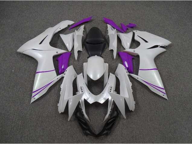 Pearl White and Purple 2011-2024 GSXR 600-750 Motorcycle Fairing Pearl White and Purple 2011-2024 GSXR 600-750 Motorcycle Fairing