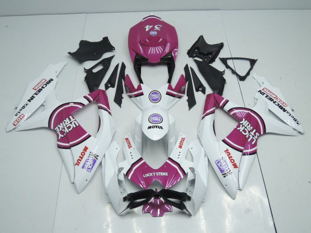 Pink Lucky Strike 2008-2010 GSXR 600-750 Motorcycle Fairing Pink Lucky Strike 2008-2010 GSXR 600-750 Motorcycle Fairing