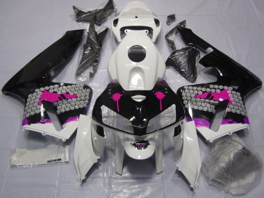 Pink Splatter on Gloss Black 2005-2006 CBR600RR Motorcycle Fairing