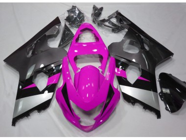 Pink and Silver 2004-2005 GSXR 600-750 Motorcycle Fairing