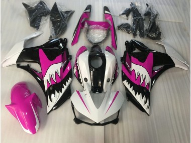 Pink and White Shark 2015-2018 R3 Motorcycle Fairing