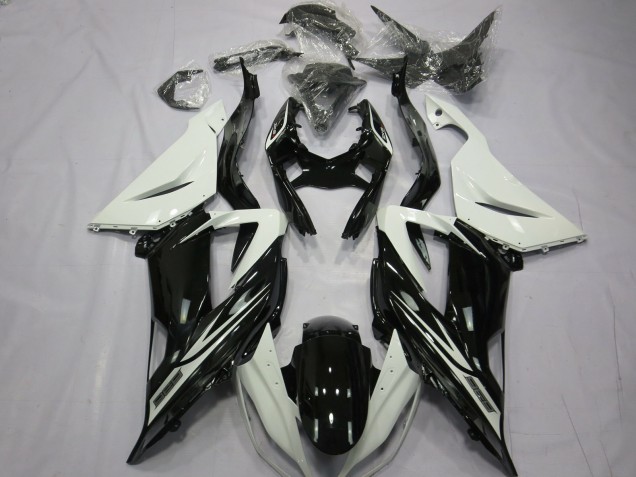 Plain Gloss Black White 2013-2018 ZX6R Motorcycle Fairing Plain Gloss Black White 2013-2018 ZX6R Motorcycle Fairing