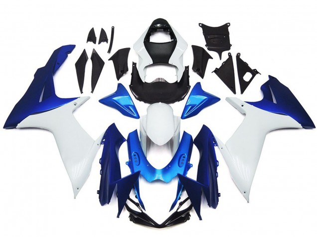 Plain White and Blue Style Kit 2011-2024 GSXR 600-750 Motorcycle Fairing Plain White and Blue Style Kit 2011-2024 GSXR 600-750 Motorcycle Fairing