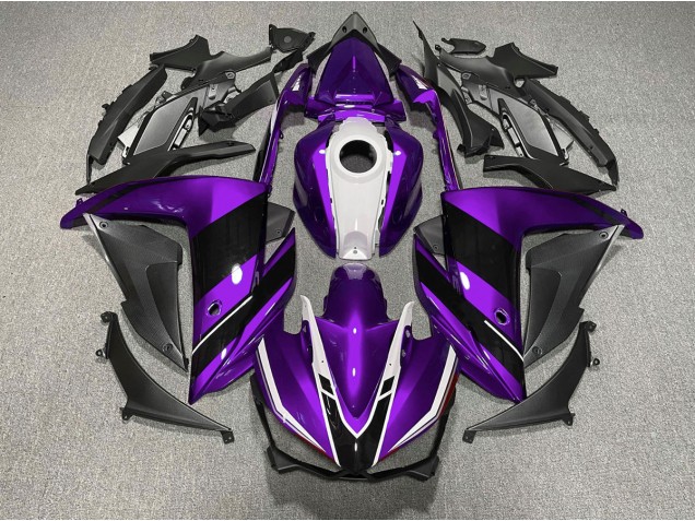 Purple Black and White 2015-2018 R3 Motorcycle Fairing Purple Black and White 2015-2018 R3 Motorcycle Fairing