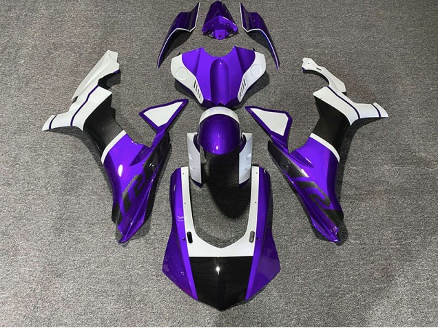 Purple & Carbon Fiber Accents 2015-2019 R1 Motorcycle Fairing Purple & Carbon Fiber Accents 2015-2019 R1 Motorcycle Fairing