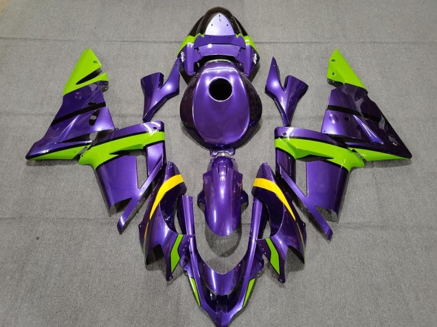 Purple Green and Yellow 2004-2005 ZX10R Motorcycle Fairing Purple Green and Yellow 2004-2005 ZX10R Motorcycle Fairing