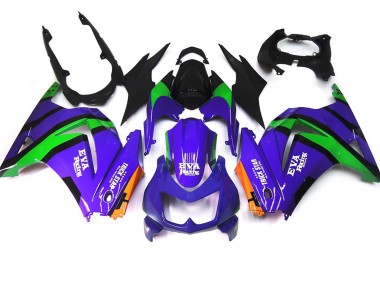 Purple Green and black 2008-2012 Ninja 250 Motorcycle Fairing