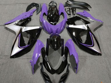 Purple Silver and Black 2009-2016 GSXR 1000 Motorcycle Fairing
