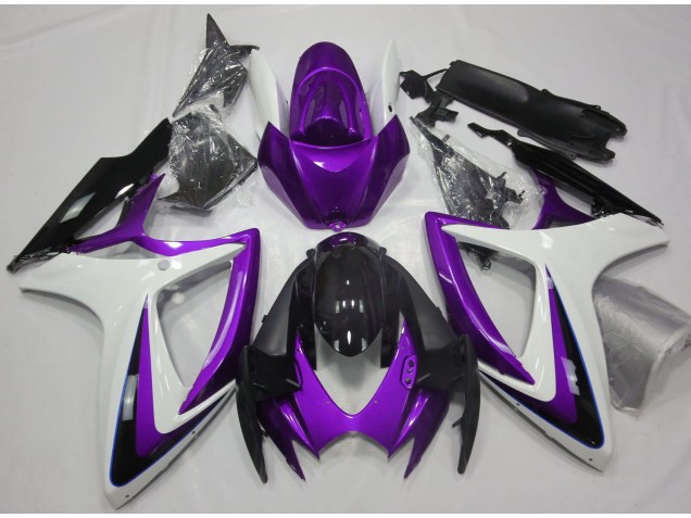 Purple & White Debadged 2006-2007 GSXR 600-750 Motorcycle Fairing Purple & White Debadged 2006-2007 GSXR 600-750 Motorcycle Fairing