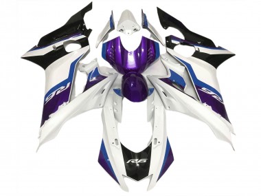 Purple and Gloss White 2017-2021 R6 Motorcycle Fairing
