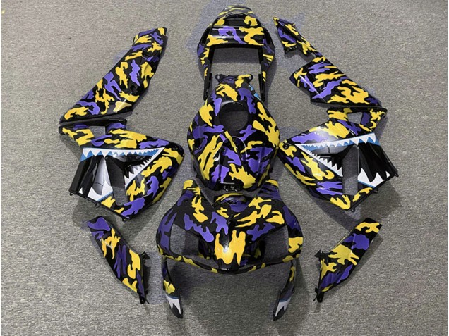 Purple and Yellow Camo 2003-2004 CBR600RR Motorcycle Fairing Purple and Yellow Camo 2003-2004 CBR600RR Motorcycle Fairing