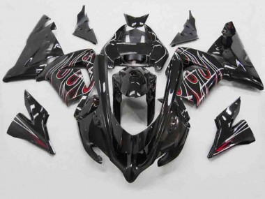 Red Black Flame 2004-2005 ZX10R Motorcycle Fairing
