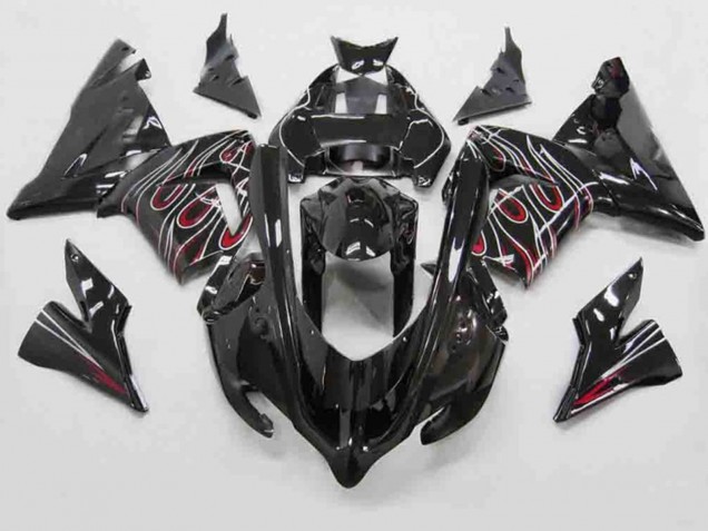 Red Black Flame 2004-2005 ZX10R Motorcycle Fairing Red Black Flame 2004-2005 ZX10R Motorcycle Fairing