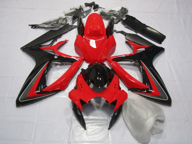 Red Black and Grey 2006-2007 GSXR 600-750 Motorcycle Fairing Red Black and Grey 2006-2007 GSXR 600-750 Motorcycle Fairing