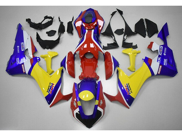 Red Blue and Yellow HRC 2017-2023 CBR1000RR Motorcycle Fairing Red Blue and Yellow HRC 2017-2023 CBR1000RR Motorcycle Fairing