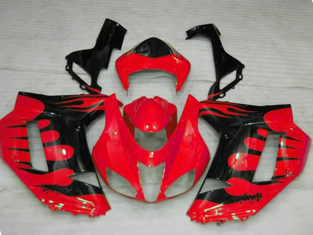 Red Flame 2007-2008 ZX6R Motorcycle Fairing
