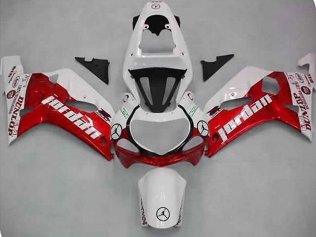 Red Jordan 2001-2003 GSXR 600-750 Motorcycle Fairing Red Jordan 2001-2003 GSXR 600-750 Motorcycle Fairing