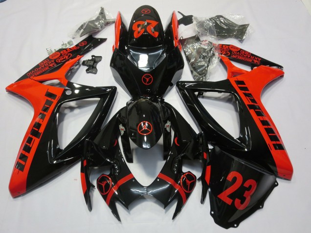 Red Jordan 2006-2007 GSXR 600-750 Motorcycle Fairing Red Jordan 2006-2007 GSXR 600-750 Motorcycle Fairing