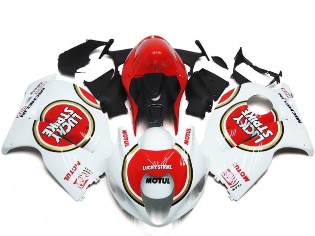 Red Lucky Strike Style 1997-2007 GSXR 1300 Hayabusa Motorcycle Fairing Red Lucky Strike Style 1997-2007 GSXR 1300 Hayabusa Motorcycle Fairing