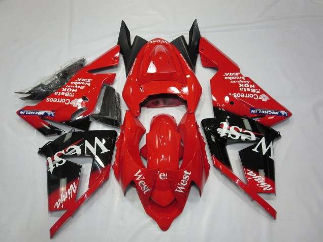 Red West 2004-2005 ZX10R Motorcycle Fairing Red West 2004-2005 ZX10R Motorcycle Fairing