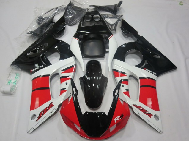 Red White Design 1998-2002 R6 Motorcycle Fairing Red White Design 1998-2002 R6 Motorcycle Fairing