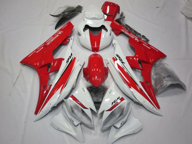 Red White Style Design 2006-2007 R6 Motorcycle Fairing Red White Style Design 2006-2007 R6 Motorcycle Fairing