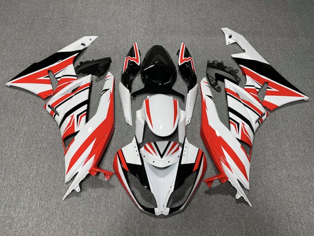 Red White and Black Zag 2009-2012 ZX6R Motorcycle Fairing Red White and Black Zag 2009-2012 ZX6R Motorcycle Fairing