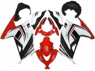 Red White and Gloss Black 2013-2018 Ninja 300 Motorcycle Fairing